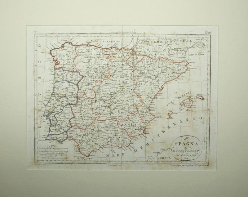 Atlante Universale portatile - Carta della Spagna e Portogallo di P. Lapie