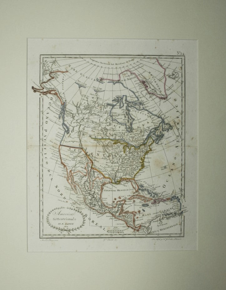 Atlante Universale portatile - Carta dell'America Settentrionale di P. Lapie