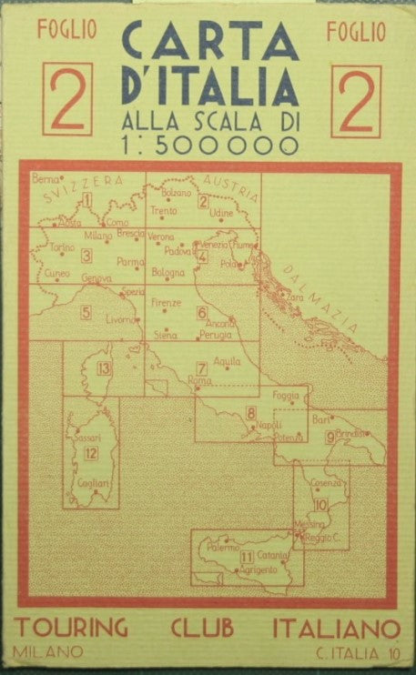 Mapa de Italia a escala 1:500.000. Hoja 2