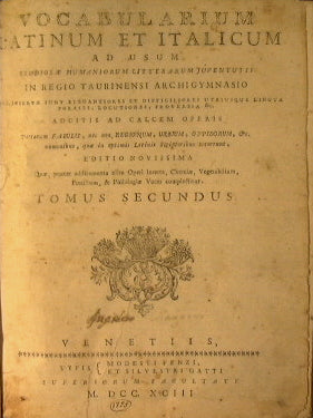 Vocabularium latinum et italicum …