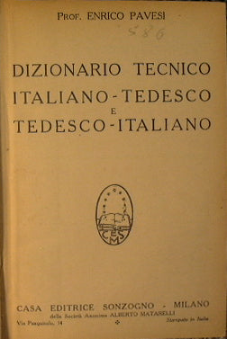 Dizionario tecnico Italiano-Tedesco e Tedesco-Italiano