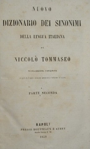 New dictionary of thesauruses of the Italian language