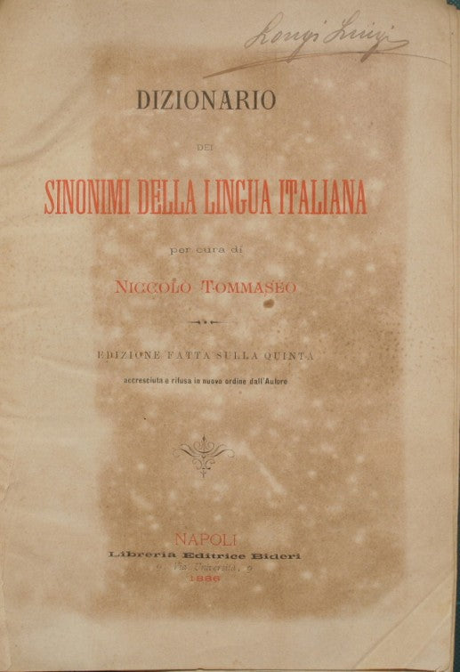 Dizionario dei sinonimi della lingua italiana