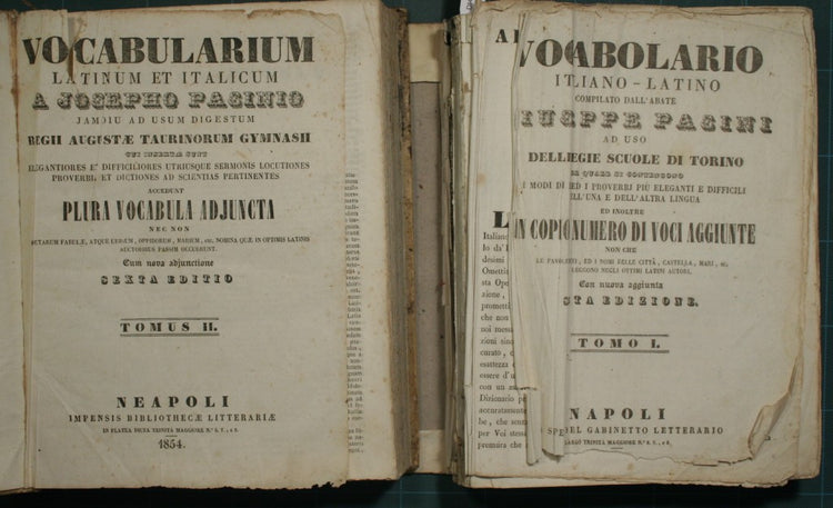Vocabolario italiano-latino; Vocabularium latinum et italicum