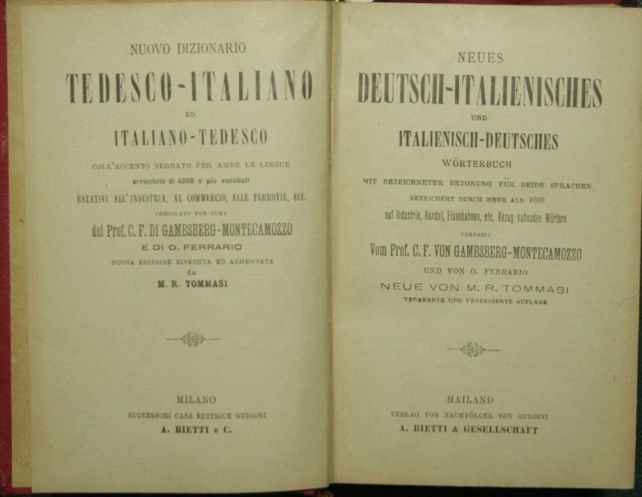 New German-Italian and Italian-German dictionary / Neues deutsch-italienisches und italienisch-deutsches