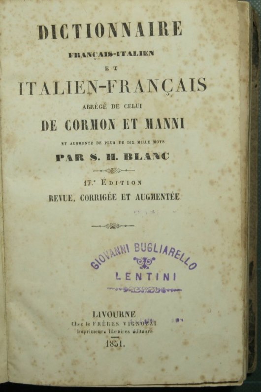 Dictionnaire francais-italien et italien-francais