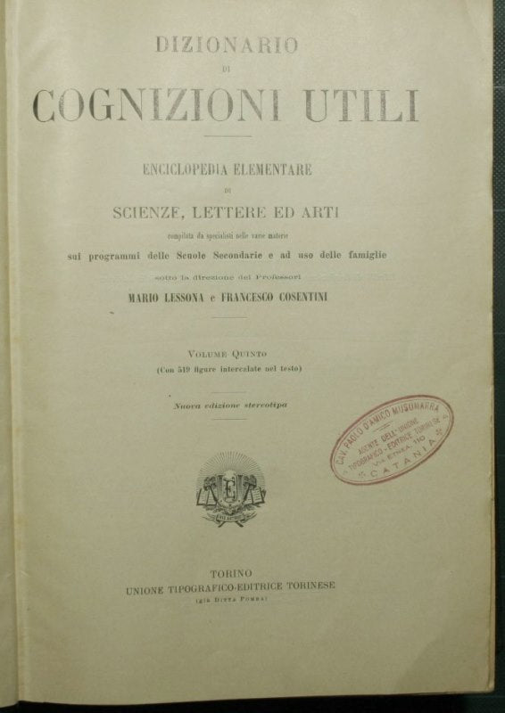 Dizionario di cognizioni utili - Vol. V: S - Z