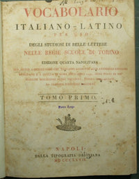 Vocabulario italiano-latín; Vocabulario latino y italicum.