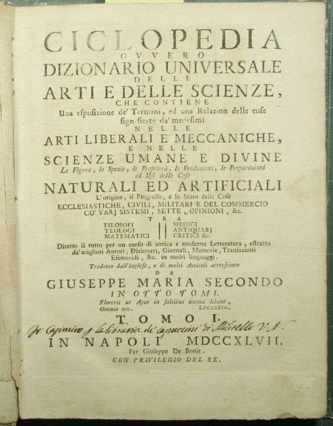 Ciclopedia ovvero Dizionario universale delle arti e delle scienze