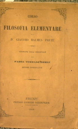 Corso di Filosofia Elementare per Giacomo Balmes Prete