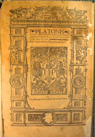 Platonis Opera tralatione Marsilii Ficini, emendatione et ad Graecum codicem collatione Simonis Grynaei, nunc recens summa diligentia repurgata