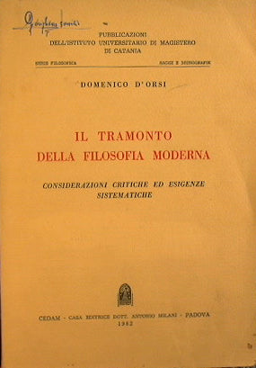 Il tramonto della filosofia moderna