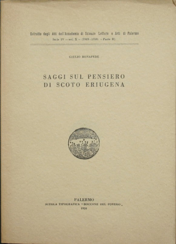 Saggi sul pensiero di Scoto Eriugena