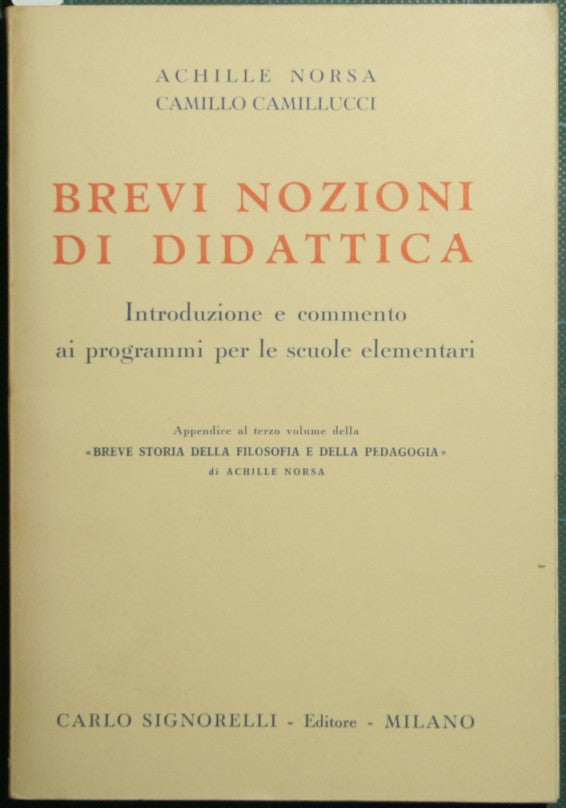 Brevi nozioni di didattica