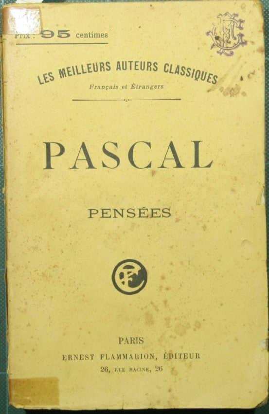 Pensées de B. Pascal