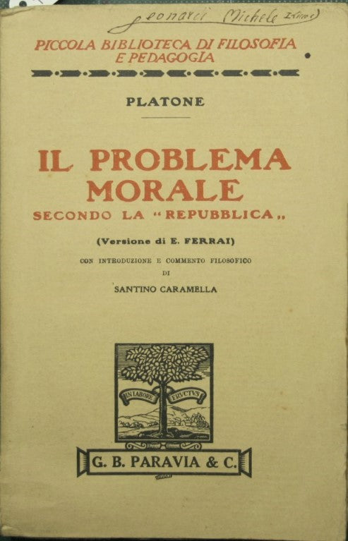 The moral problem according to the Republic