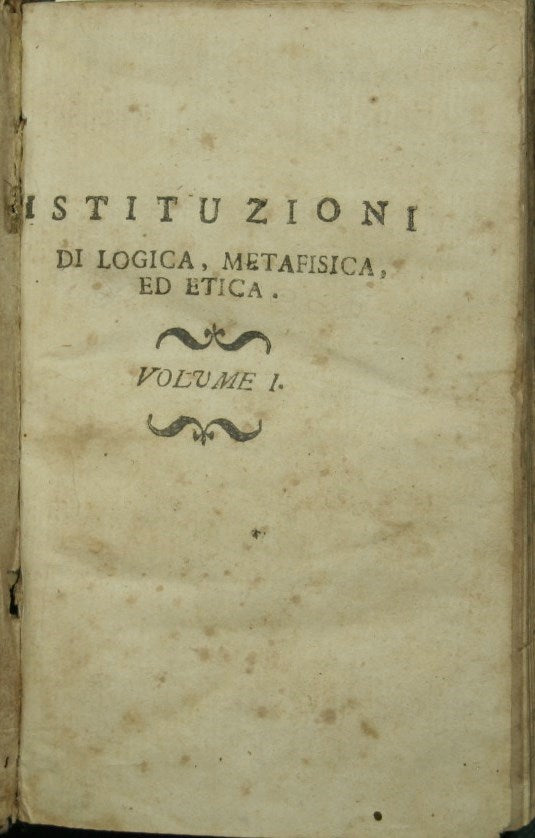 Institutions of logic, metaphysics, and ethics