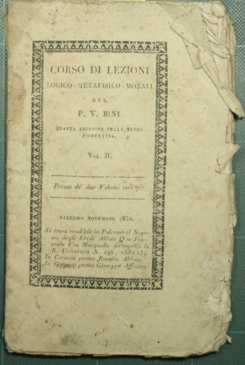 Corso elementare di lezioni logico-metafisico-morali - Vol. II