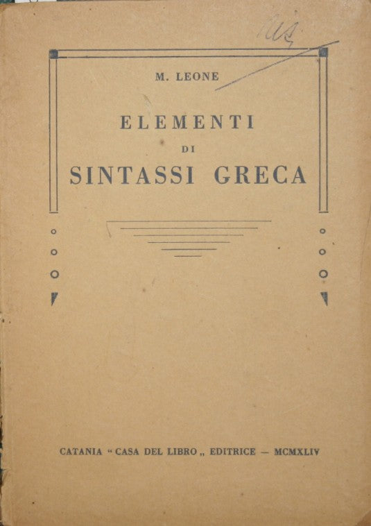 Elementi di sintassi greca