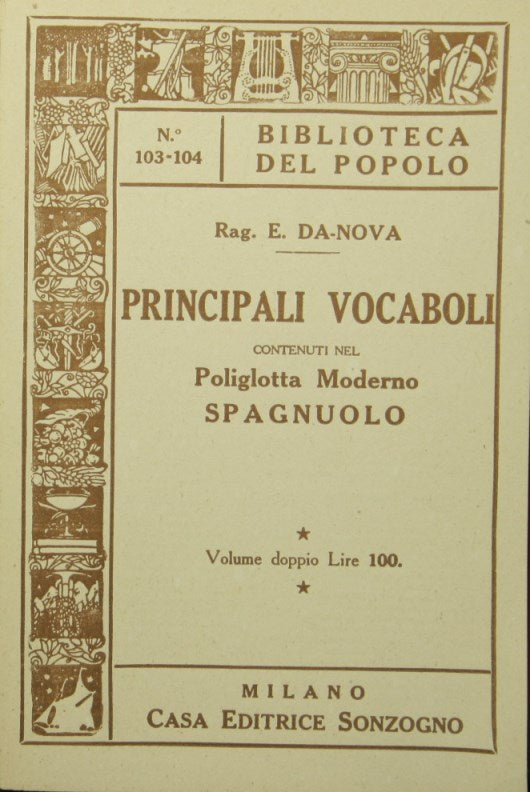 Principales palabras contenidas en el políglota español moderno