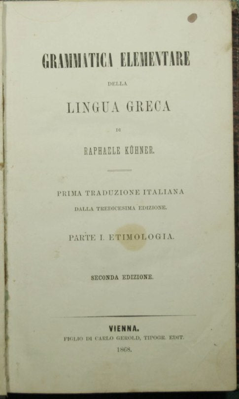 Grammatica elementare della lingua greca