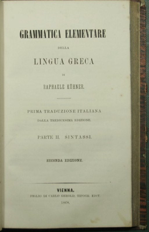 Grammatica elementare della lingua greca