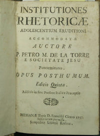 Institutiones rhetoricae - Institutiones poeticae - Introducción a la poesía vulgar en dos partes divididas desde la introducción a la misma