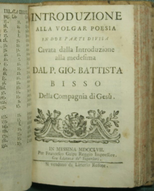 Institutiones rhetoricae - Institutiones poeticae - Introducción a la poesía vulgar en dos partes divididas desde la introducción a la misma