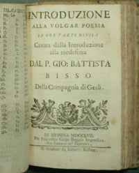 Institutiones rhetoricae - Institutiones poeticae - Introducción a la poesía vulgar en dos partes divididas desde la introducción a la misma