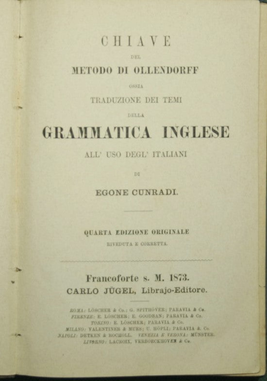 Key to the Ollendorff Method or Translation of the Themes of English Grammar