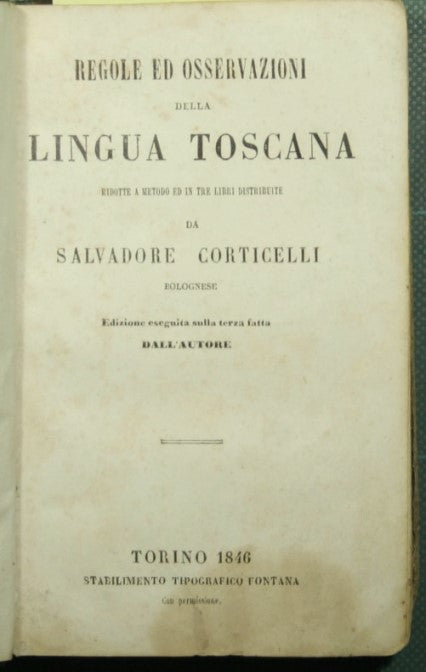 Regole ed osservazioni della lingua toscana