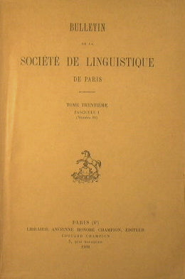 Bulletin of the Société de Linguistique.