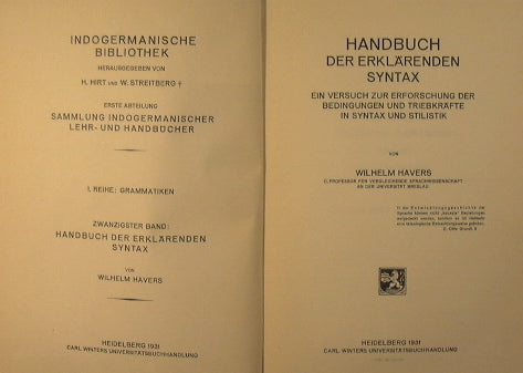 Handbuch der erklarenden syntax