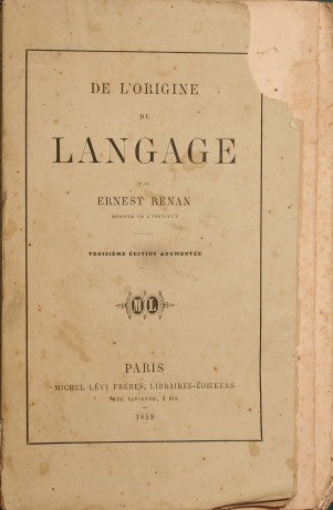 De l'origine du langage