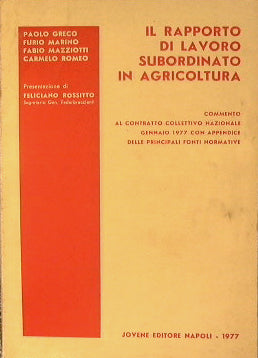 Il Rapporto di lavoro subordinato in agricoltura.