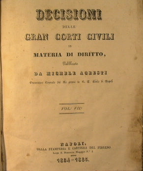 Decisioni delle Gran Corti Civili in materia di diritto