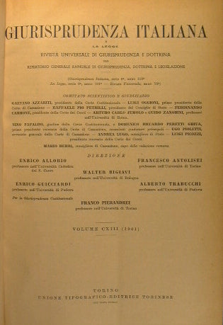 La jurisprudencia italiana y el derecho.