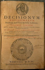 Decisionum novissimarum diversorum sacri palatij apostolici auditorum