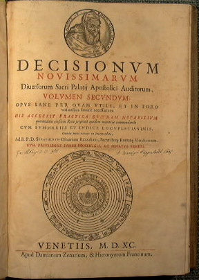 Decisionum novissimarum diversorum sacri palatij apostolici auditorum