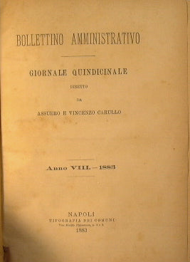 Bollettino Amministrativo.Anno VIII 1883