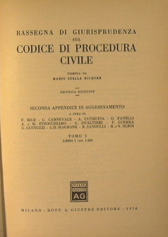 Rassegna di giurisprudenza sul codice civile.Seconda appendice di aggiornamento. Tomo I, Libro I art. 1 - 162