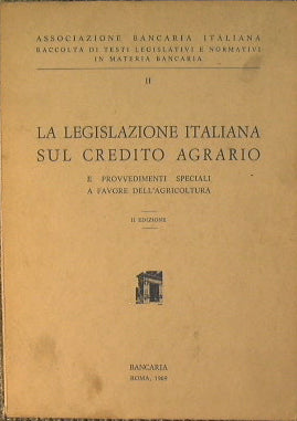 The Italian legislation on agricultural credit