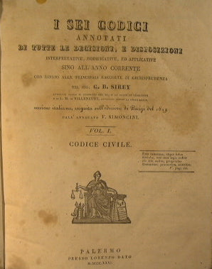 I Sei codici annotati di tutte le decisioni e disposizioni interpretative, modificative ed applicative sino all'anno corrente con rinvio alle principali raccolte di giurisprudenza.