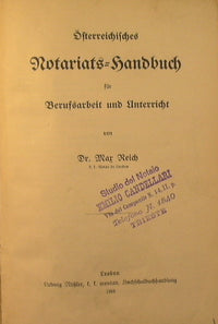 Osterreichisches Notariats Handbuch
