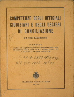 Competenze degli ufficiali giudiziari e degli uscieri di conciliazione