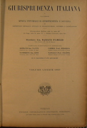 La jurisprudencia italiana y el derecho.