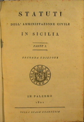 Statuti dell'amministrazione civile in Sicilia. Parte I