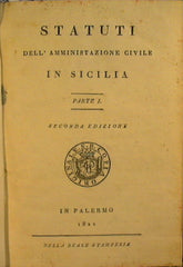 Statuti dell'amministrazione civile in Sicilia. Parte I