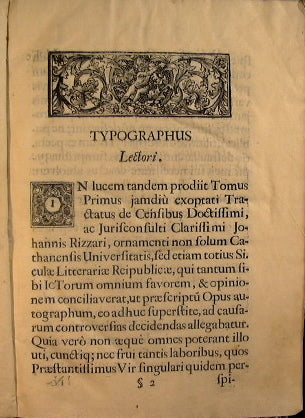 De censibus tractatus practicus m.r.c. et aliorum tribunalium decisionibus novissimis illustratus auctore Clarissimo Jurisconsulto Joanne Rizzari