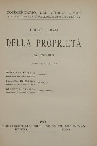 Commentario del Codice Civile. Libro III - Della proprietà (Art. 957-1026)